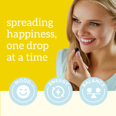 Organifi Happy Drops envase abierto con gomitas listas para consumo práctico