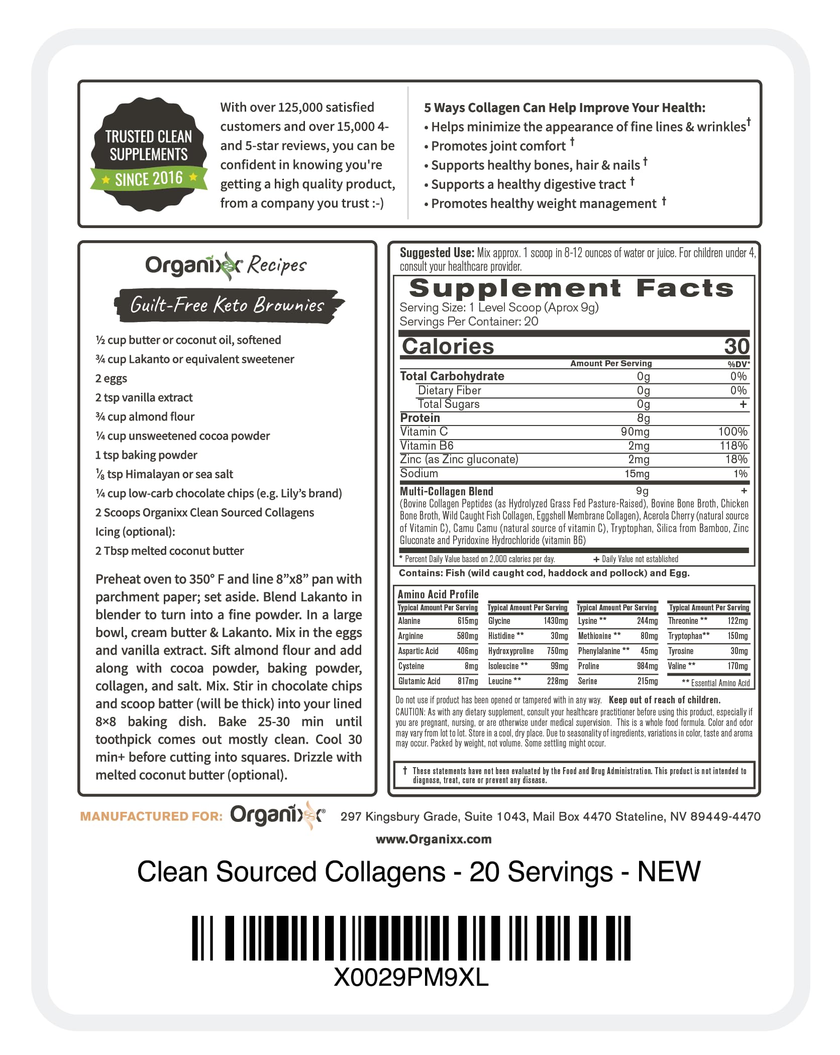 Persona activiva sosteniendo envase Organixx Clean Sourced en cocina, estilo de vida