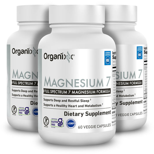 Organixx caja frontal del Magnesium 7 mostrando el envase y beneficios visibles