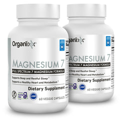 Organixx Magnesium 7 frontal del envase mostrando beneficio de pureza
