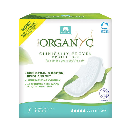 Organyc empaque frontal mostrando 7 toallas y beneficios de algodón orgánico