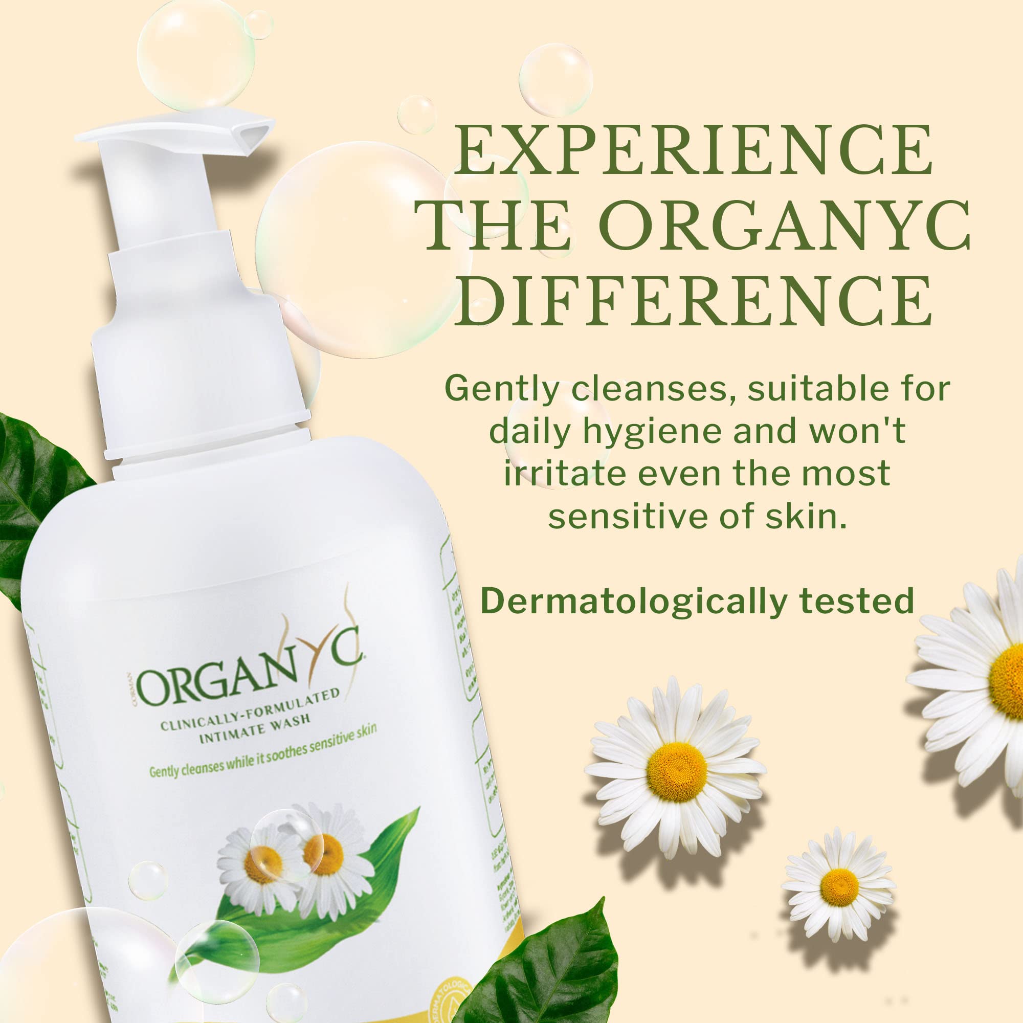 Organyc gel íntimo en baño, ambiente relajado y natural