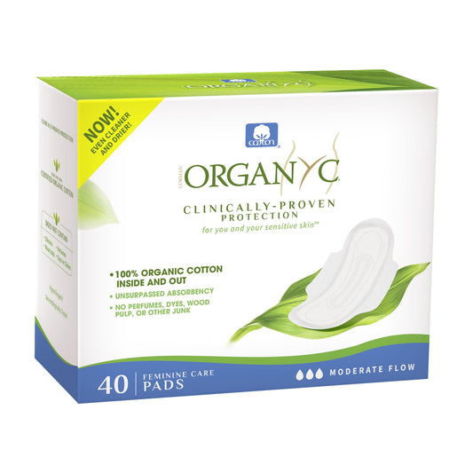Organyc empaque frontal mostrando 40 unidades y beneficios naturales