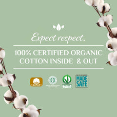 Organyc etiqueta con certificación orgánica que asegura ingredientes libres de químicos