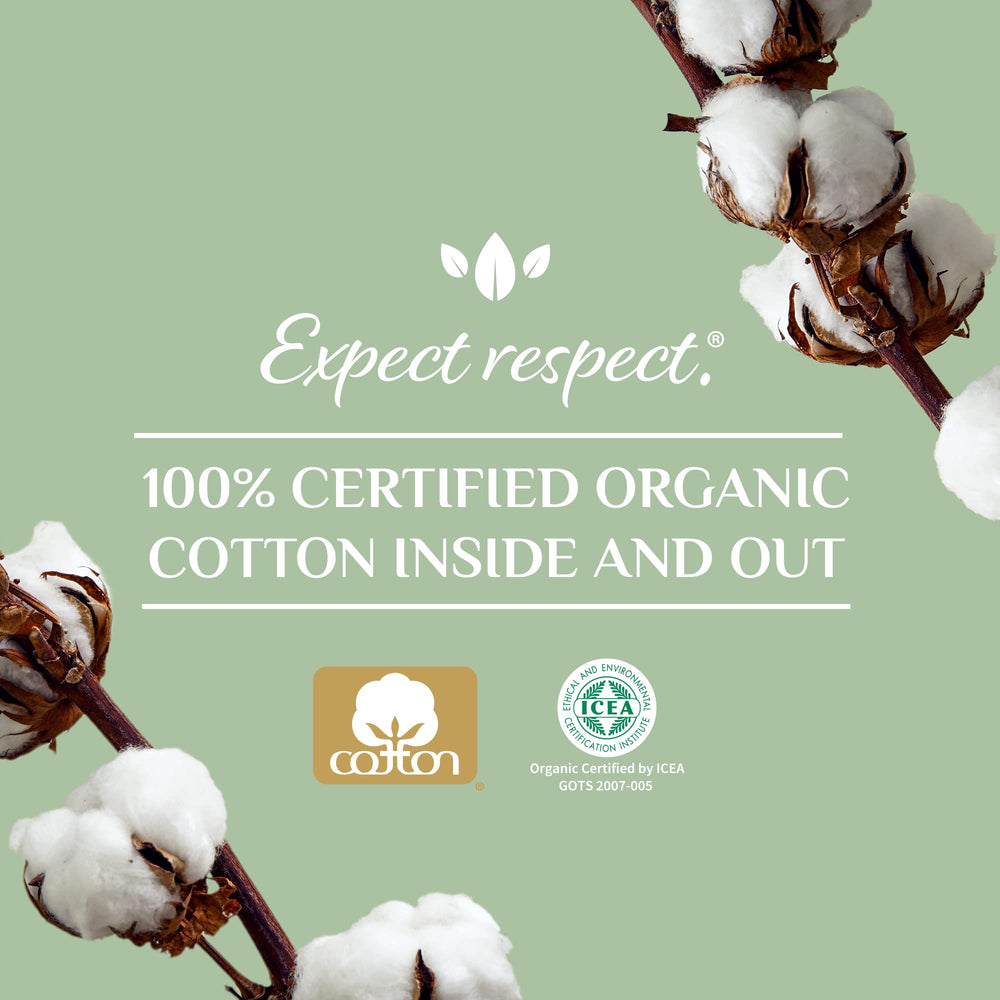 Organyc etiqueta de certificado orgánico que confirma pureza del algodón