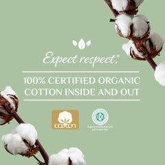 Organyc etiqueta de certificado orgánico que confirma pureza del algodón