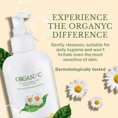 Organyc etiqueta con lista de ingredientes orgánicos, beneficio transparencia y certificación
