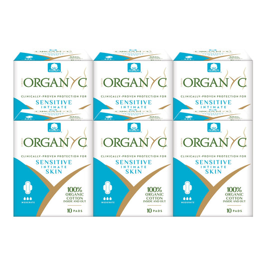 Organyc empaque frontal mostrando el diseño y cantidad, práctico y natural