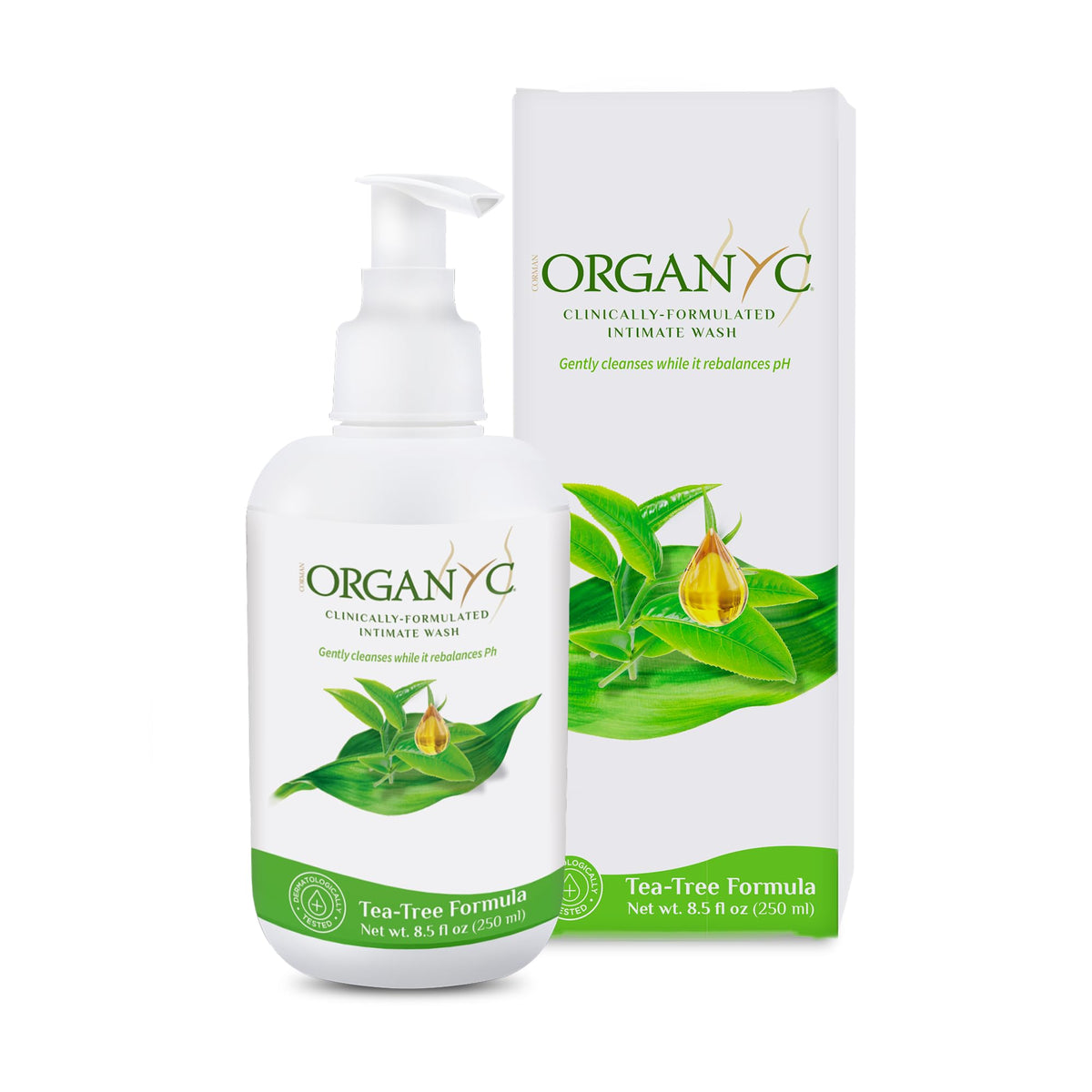 Organyc gel íntimo botella frontal con dosificador para higiene suave
