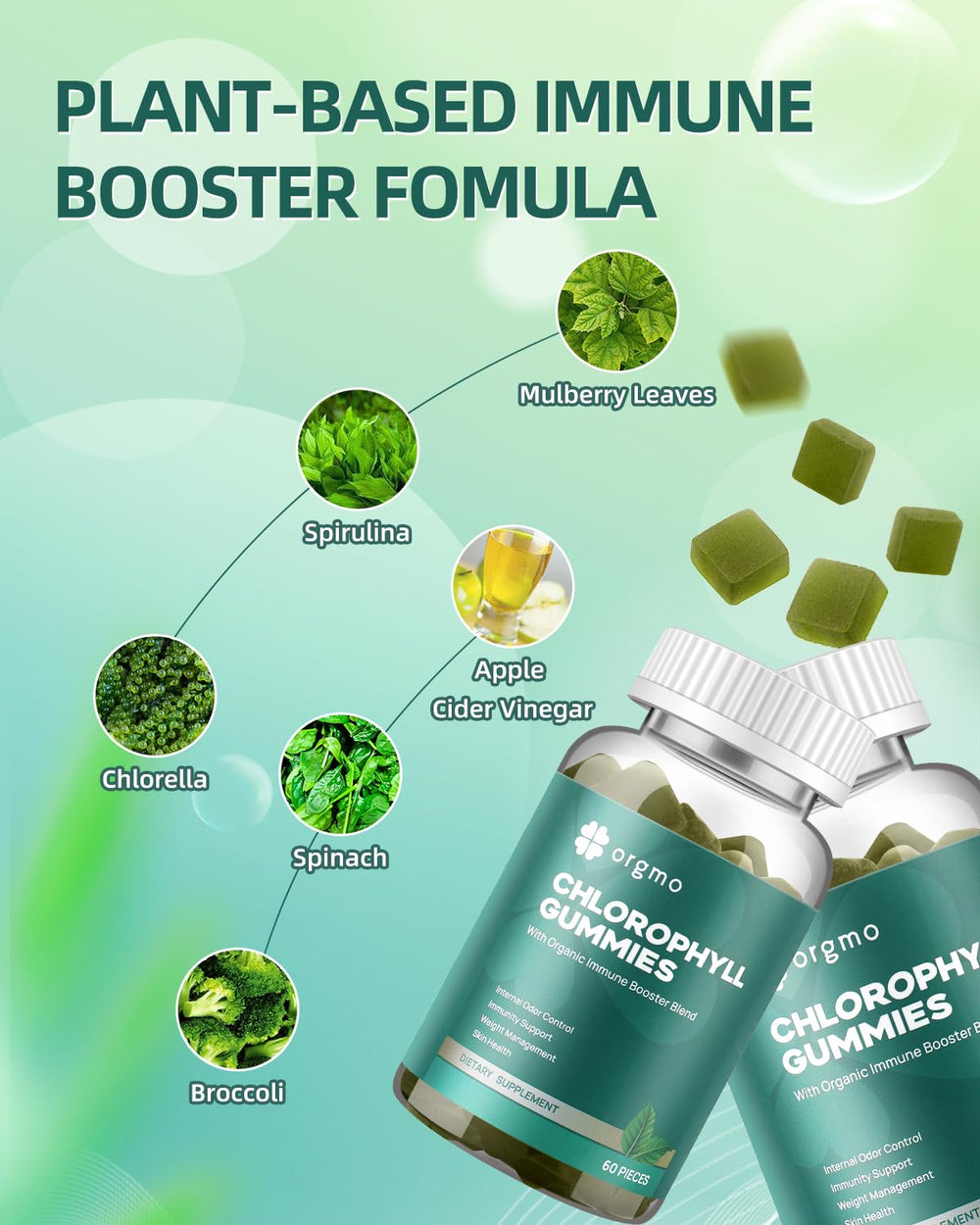 ORGMO etiqueta con ingredientes listados y transparencia de fórmula