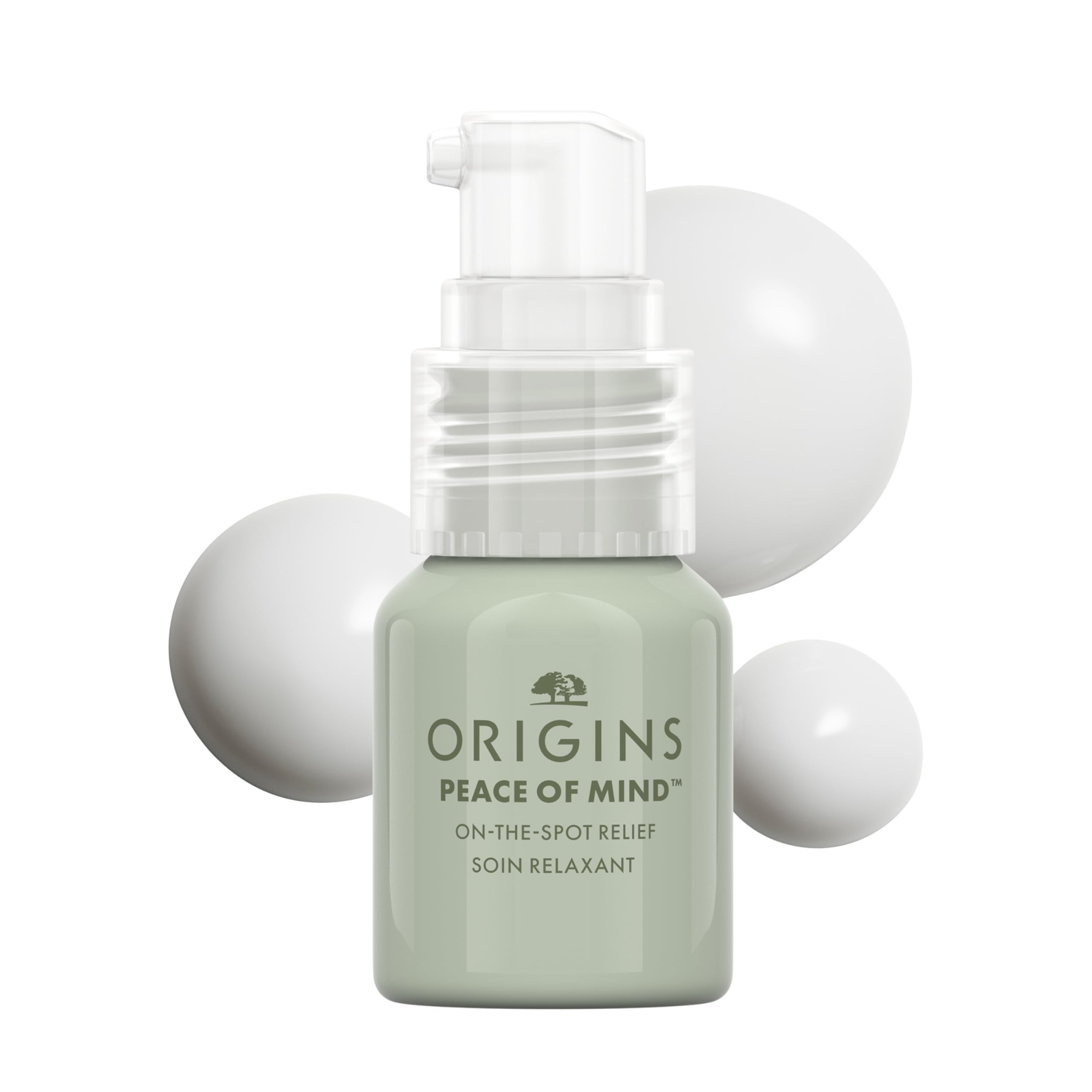 Origins envase frontal pequeño mostrando portabilidad y diseño