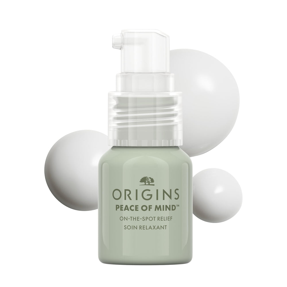 Origins envase frontal pequeño mostrando portabilidad y diseño