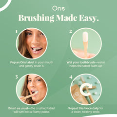 Oris Health primer plano de una tableta destacando textura y forma
