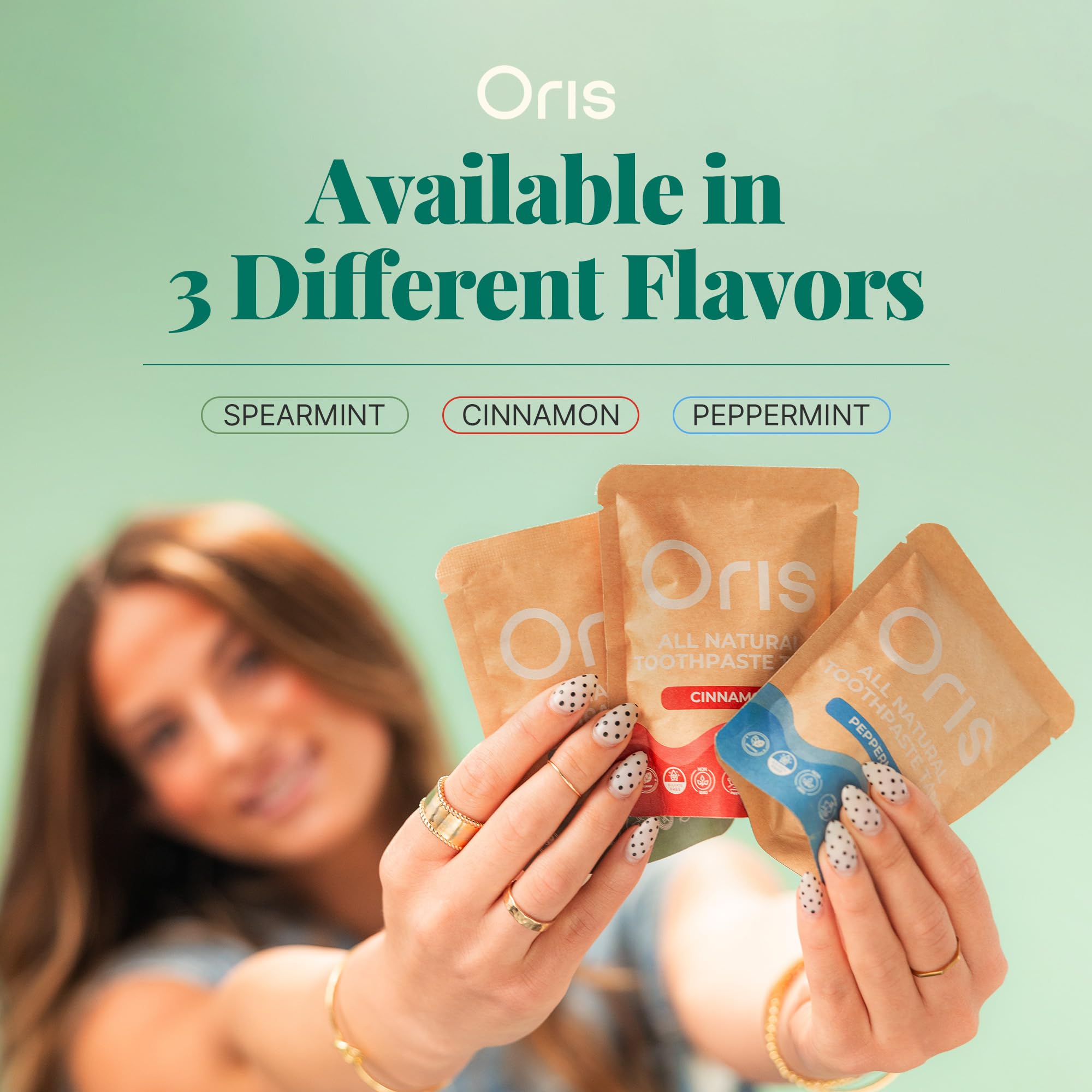 Oris Health envase dentro de mochila de viaje, libre de derrames y TSA‑approved