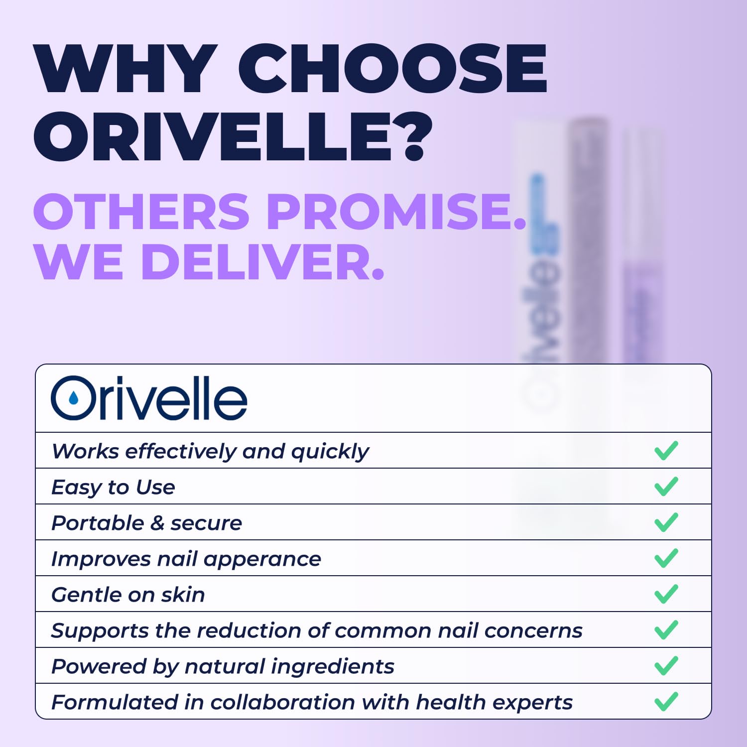 Orivelle comparación de tamaño para llevar en bolso o neceser