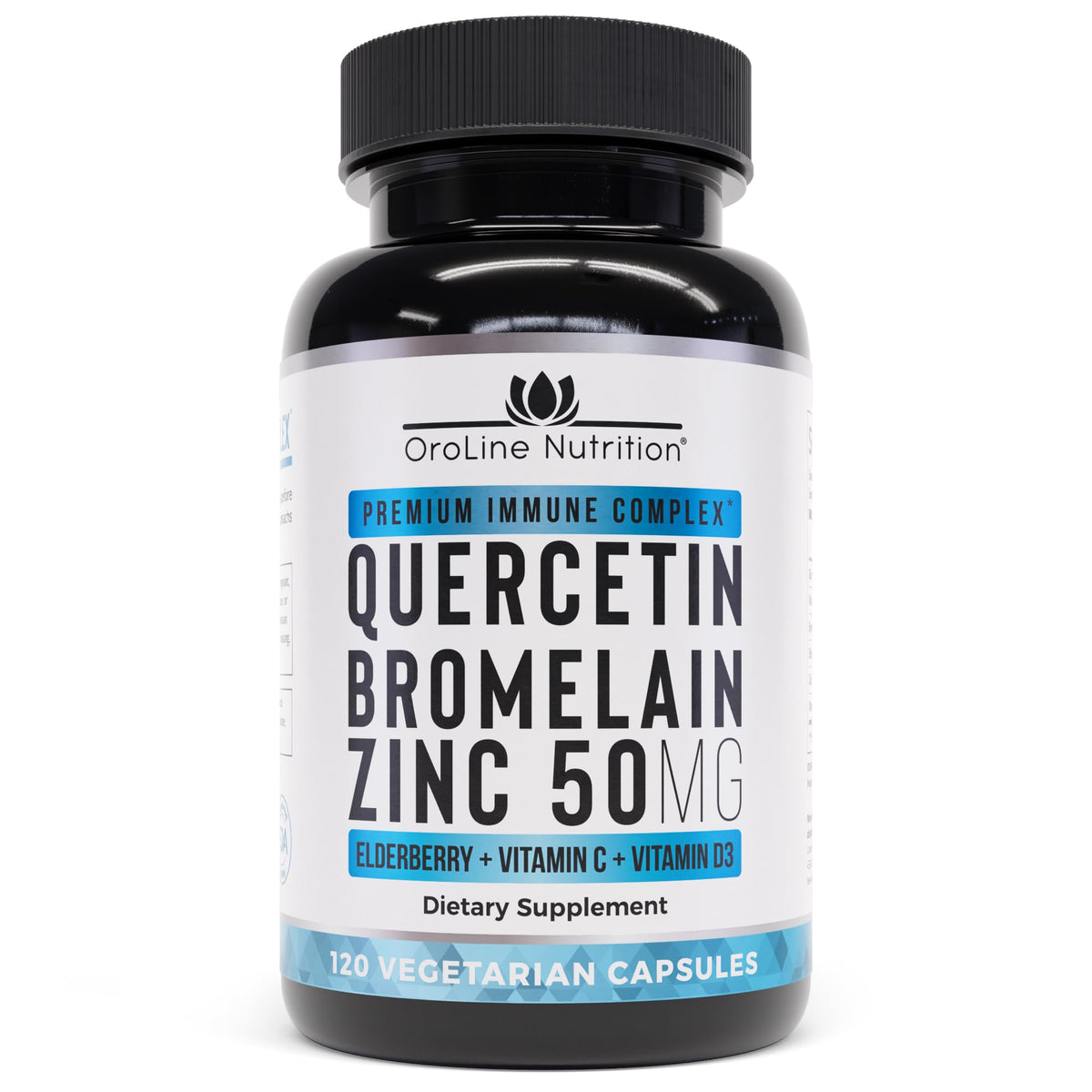 OroLine Nutrition empaque frontal mostrando fórmula completa y beneficio antioxidante