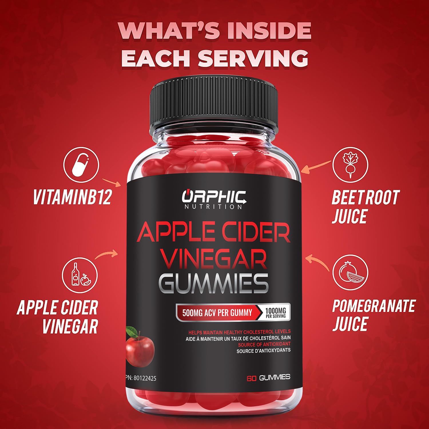 ORPHIC NUTRITION gominola en mano para uso práctico y fácil dosificación