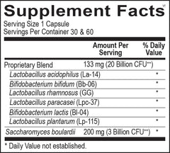 Ortho Molecular Products Ortho Biotic cápsula en primer plano con textura y contenido visible para confianza