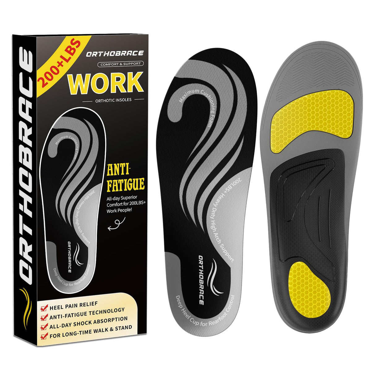 Orthobrace frente del empaque mostrando plantillas y beneficios