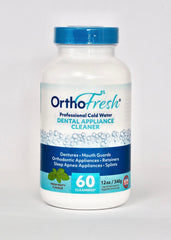 OrthoFresh empaque frontal mostrando el producto y uso rápido