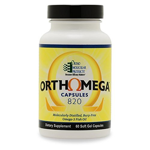 Ortho Molecular Products Orthomega 820 frontal del envase mostrando cápsulas y etiqueta de alta concentración