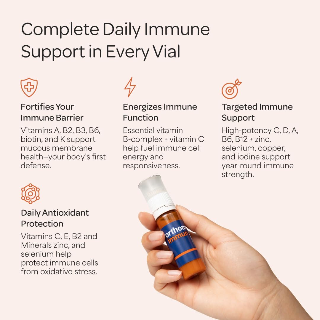 Orthomol detalle de etiqueta con lista de vitaminas y confianza informativa