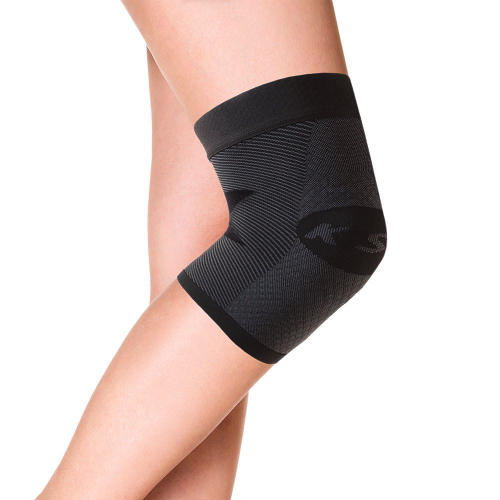 OrthoSleeve KS7 empaquetado frontal mostrando soporte y beneficios