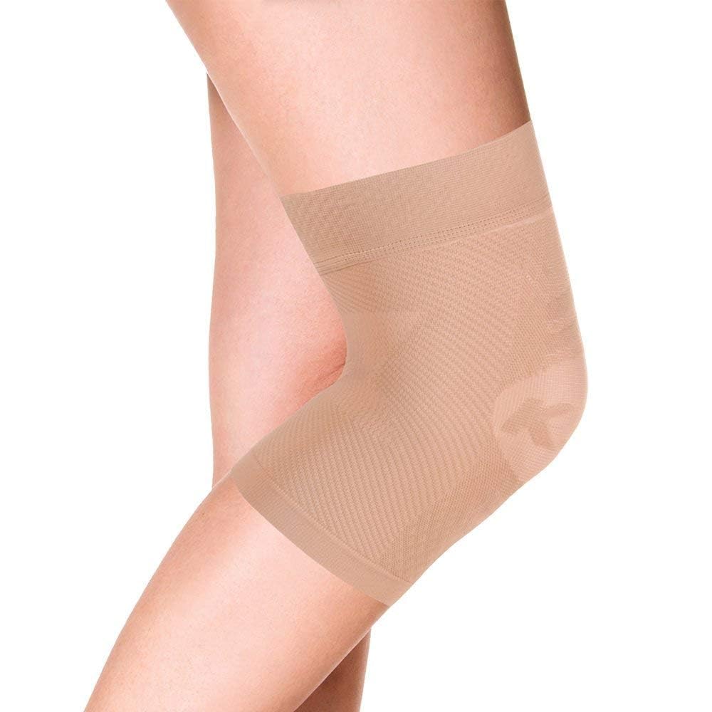 OrthoSleeve KS7 vista frontal del empaque mostrando soporte y beneficios