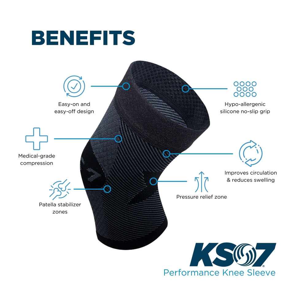 OrthoSleeve KS7 en uso durante carrera que proporciona soporte dinámico
