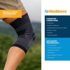 Primer plano del tejido OrthoSleeve que muestra textura y confort transpirable