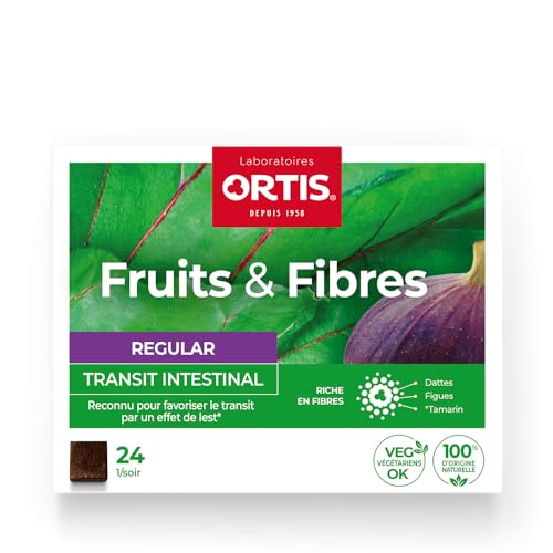 Ortis Frutas y Fibras Regular 24 cubos, textura suave para masticar.