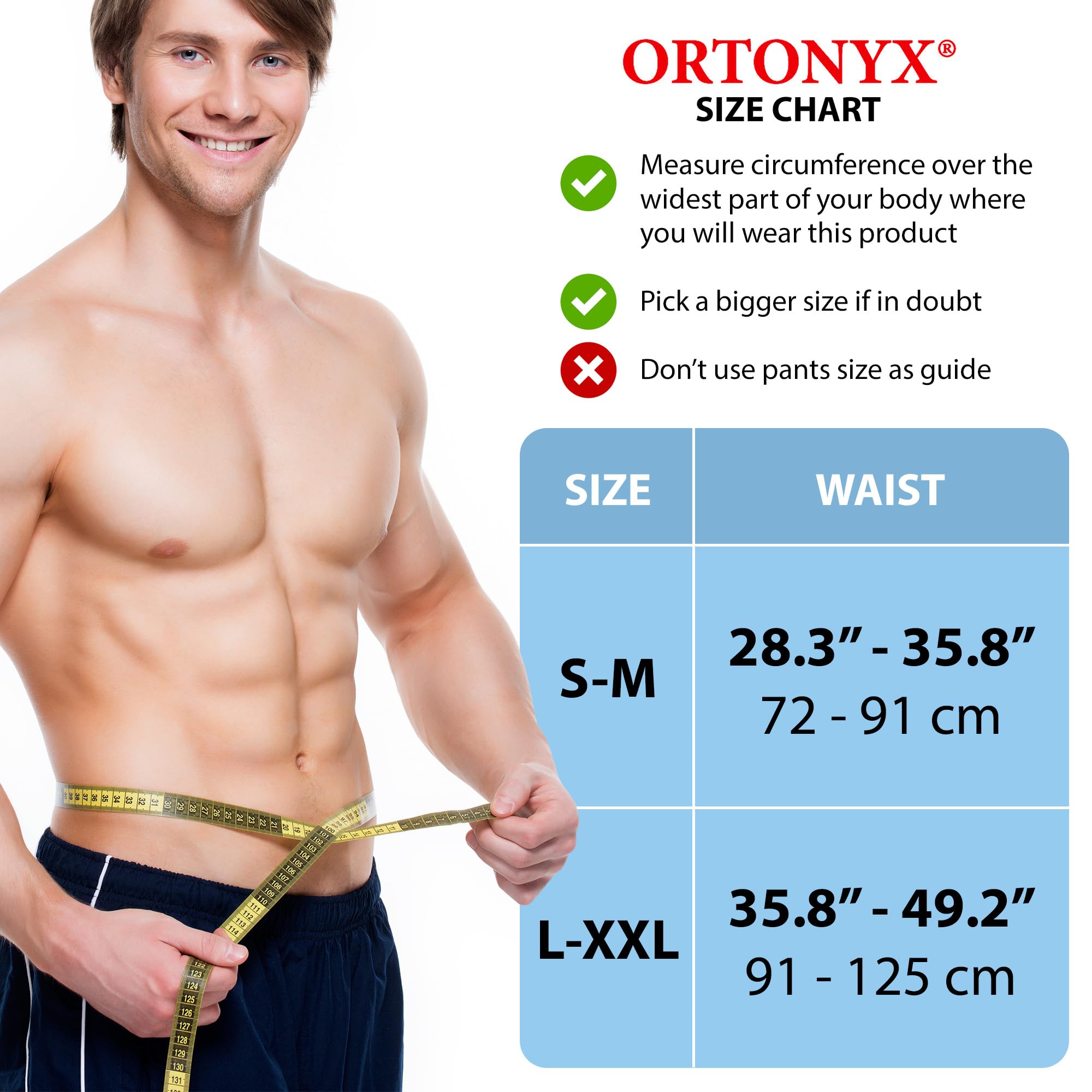 ORTONYX perfil bajo del cinturón debajo de ropa sin marcar