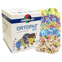 Ortopad parche colocado en niño pequeño, diseño atractivo facilita uso