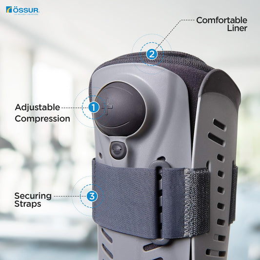 Ossur Rebound Air detalle de la bomba de aire para ajuste personalizado y confort