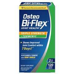 Osteo Bi-Flex frasco delante mostrando el envase y beneficio de suministro prolongado