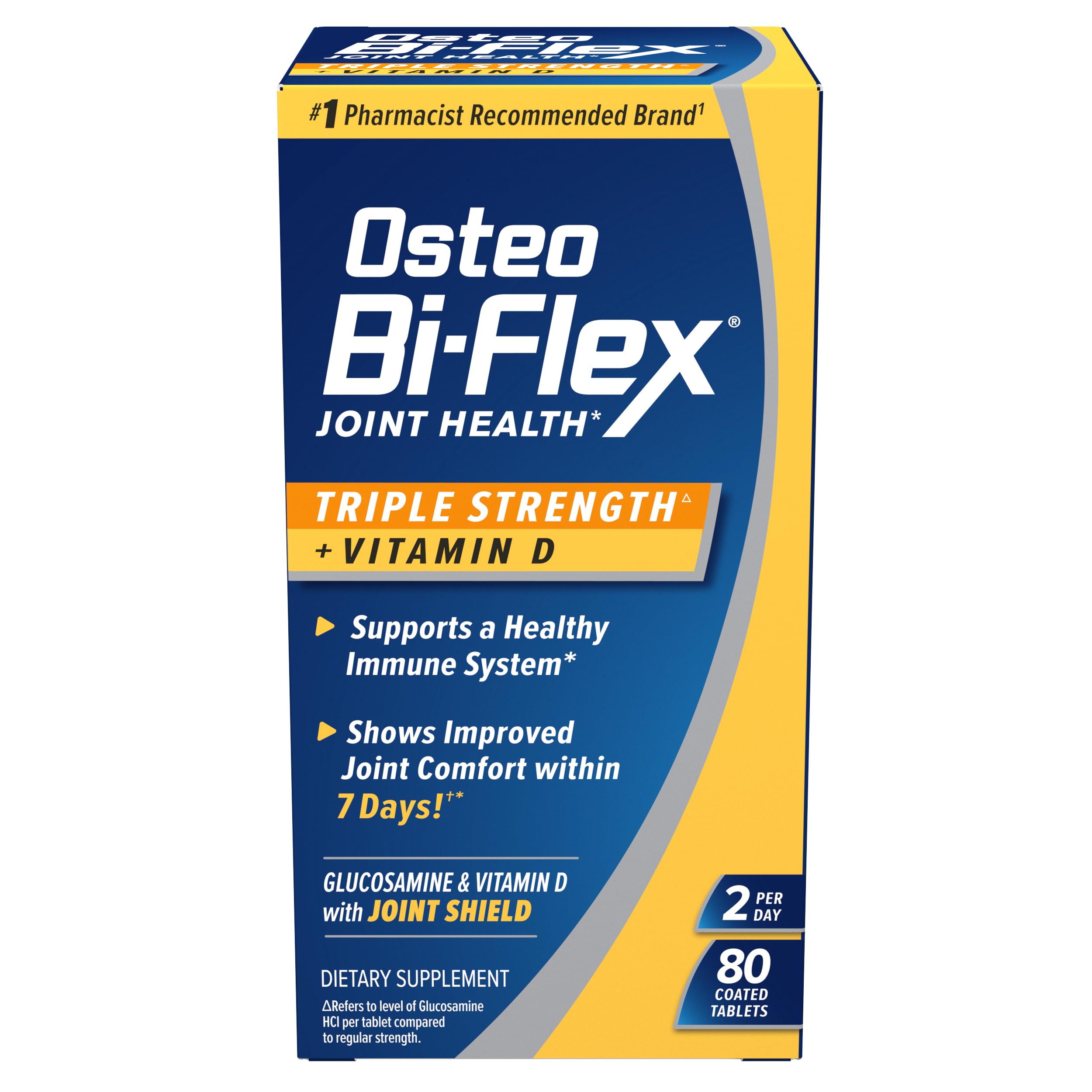 Osteo Bi-Flex empaque frontal mostrando marca y beneficio articular