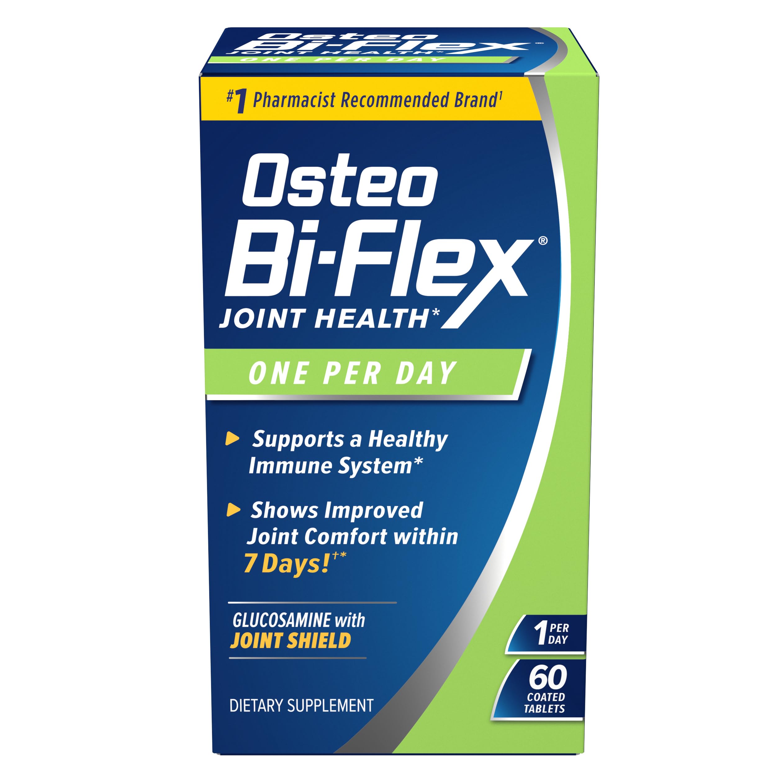 Osteo Bi-Flex empaque frontal mostrando 60 comprimidos y claridad de uso
