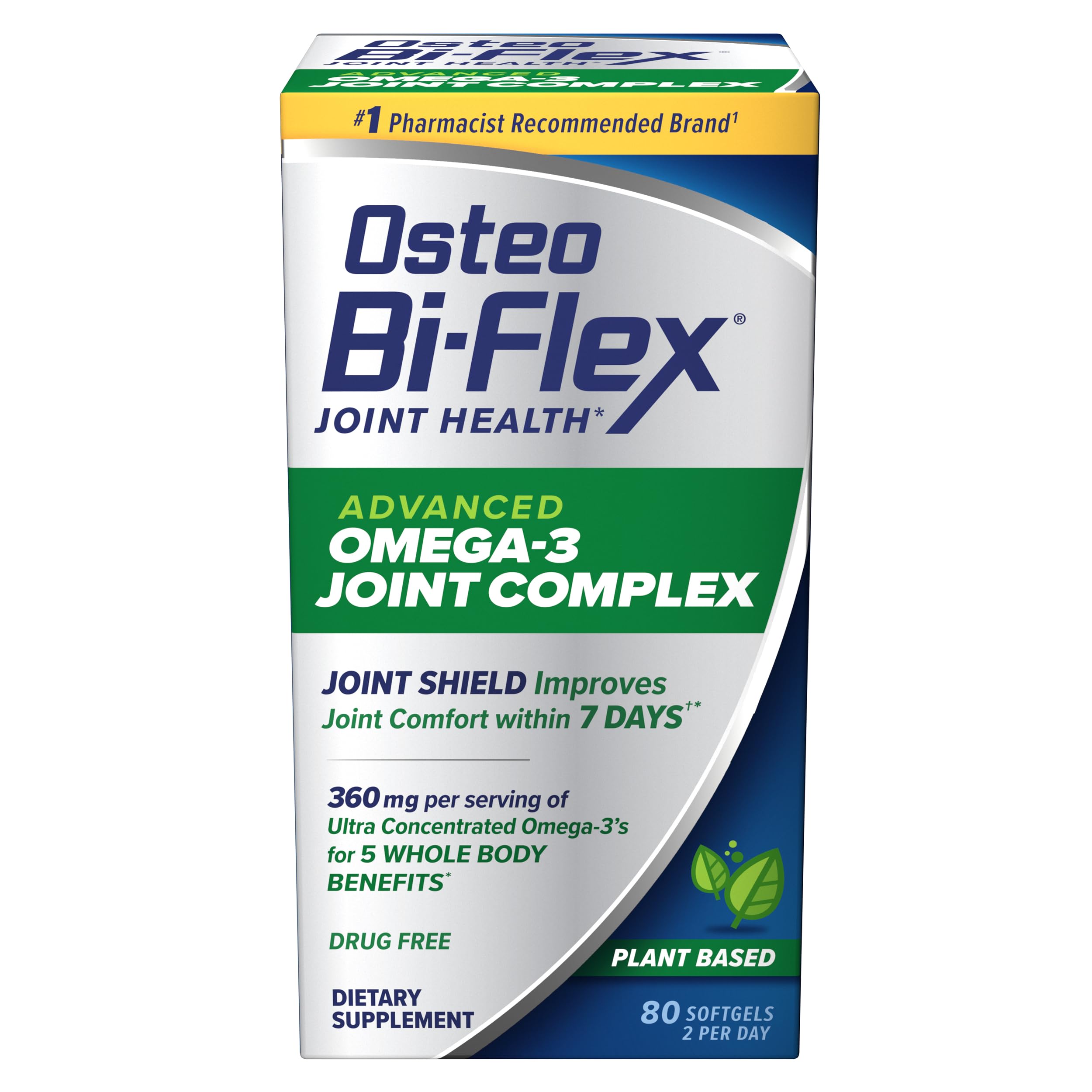 Osteo Bi-Flex frasco frontal mostrando el envase y la cantidad de cápsulas, apoyo práctico