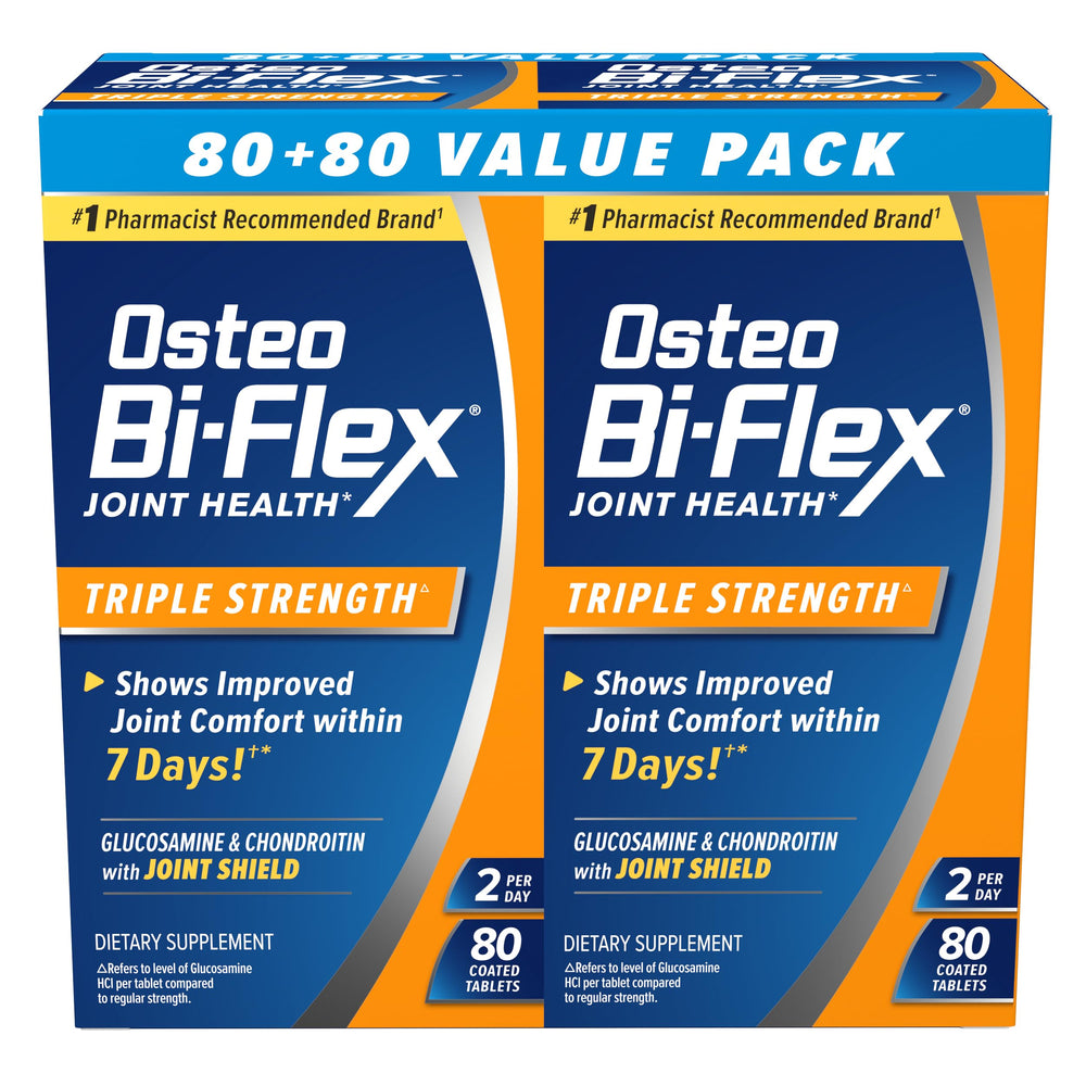 Osteo Bi-Flex envase frontal mostrando 80 tabletas para soporte articular