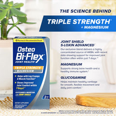 Osteo Bi-Flex ingredientes glucosamina y magnesio en foco, soporte dual