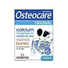 detalle de la textura de un comprimido Osteocare Vitabiotics que sugiere fácil digestión