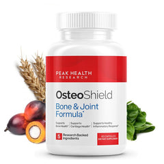 OsteoShield vista frontal del envase mostrando fórmula y beneficios