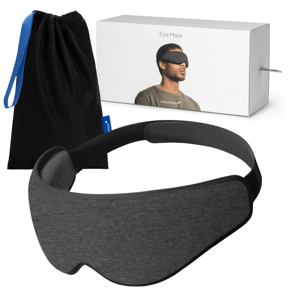 Ostrichpillow mascarilla frontal mostrando corte y oscuridad total