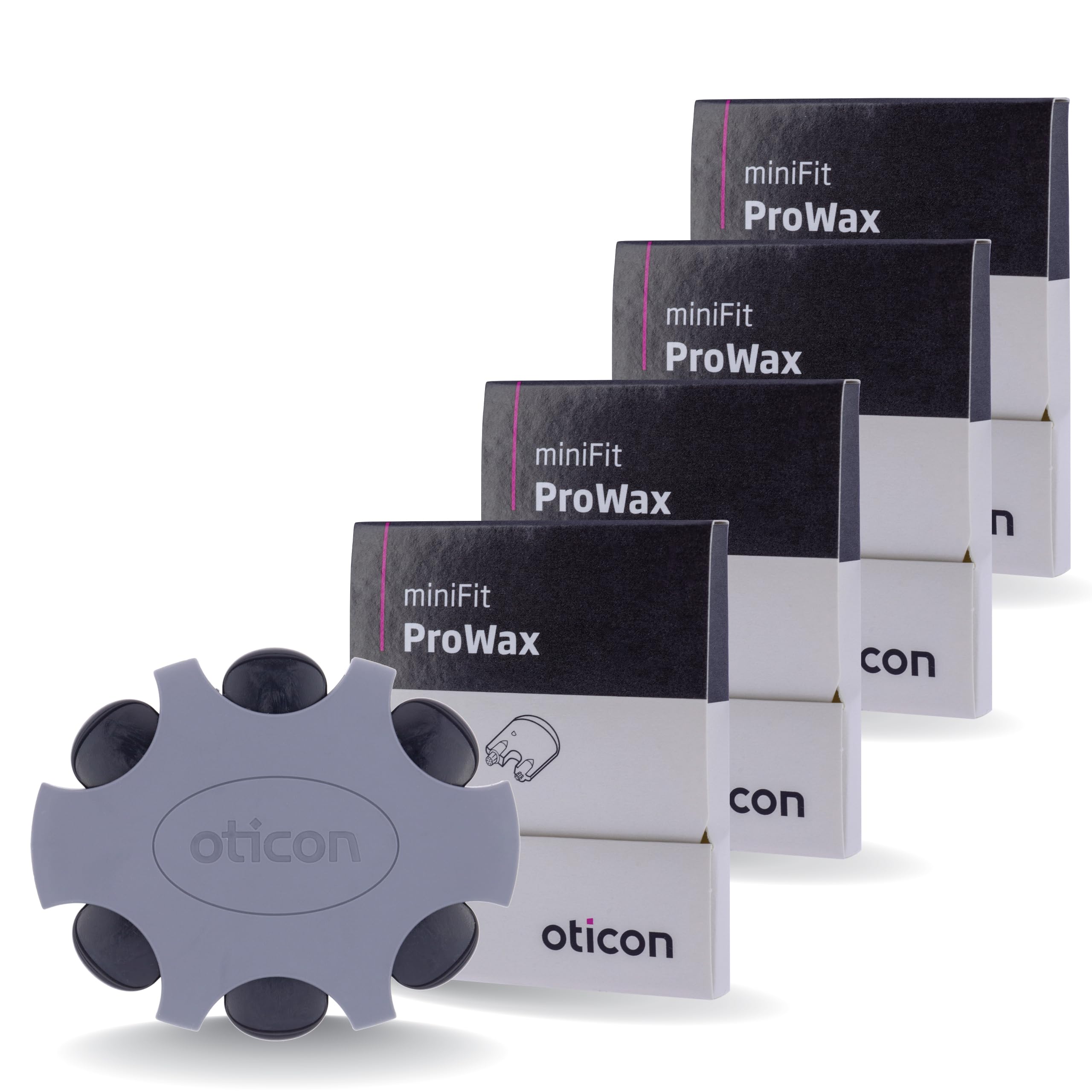 Otto Tech Oticon filtro embalaje frontal mostrando 24 filtros y beneficio de repuesto fiable