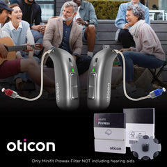 Otto Tech Oticon filtro detalle de textura que илustra protección contra cera