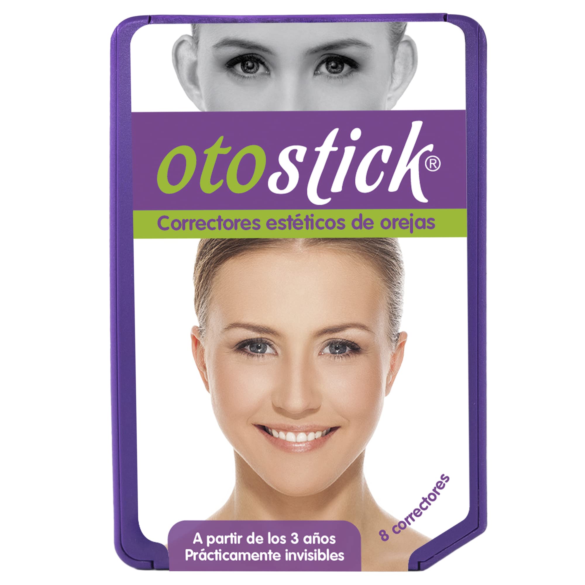 Otostick empaque frontal mostrando el kit y ventaja estética
