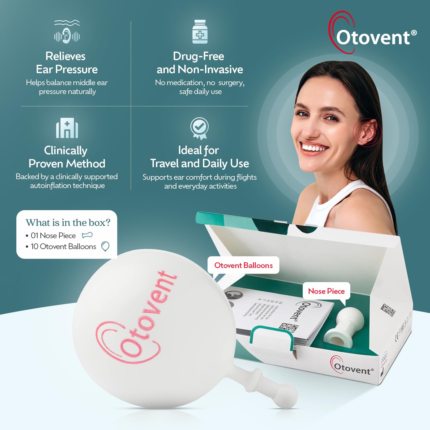Otovent detalle del mecanismo del balón que facilita autoinflación segura