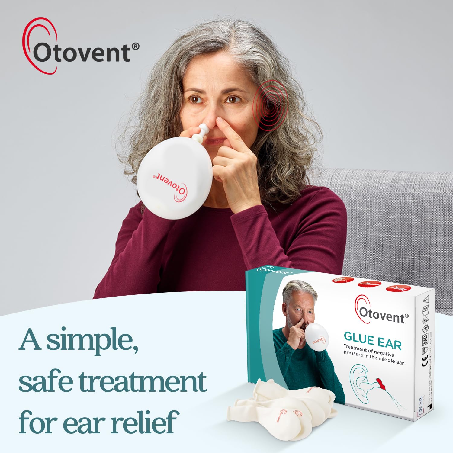 Otovent textura del balón y válvula, durabilidad para varias sesiones