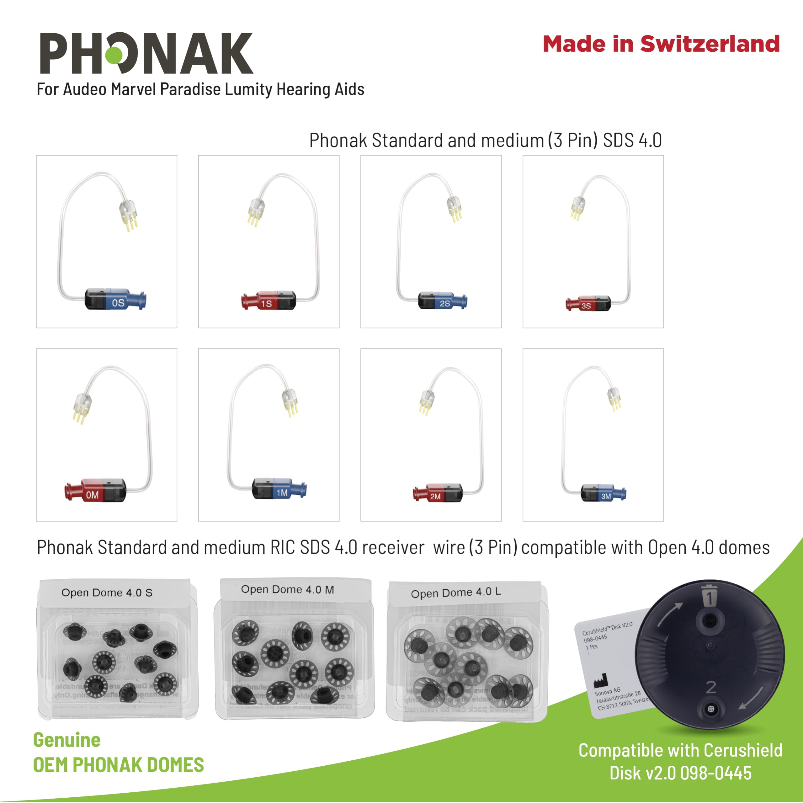 Otto Tech Phonak comparación de tamaño con regla para confirmar 7,5 mm