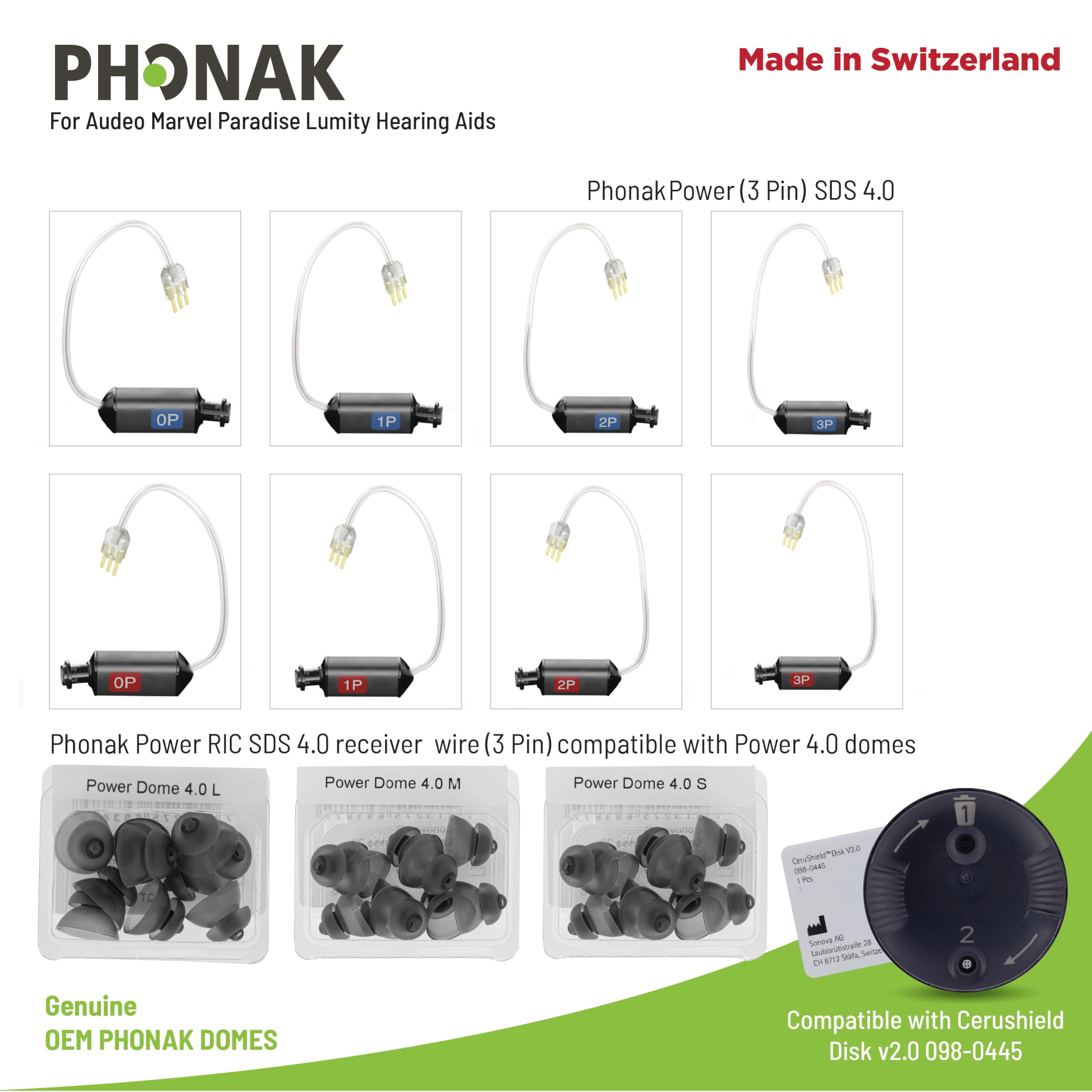 Otto Tech Phonak etiqueta Sonova Suiza que garantiza calidad OEM